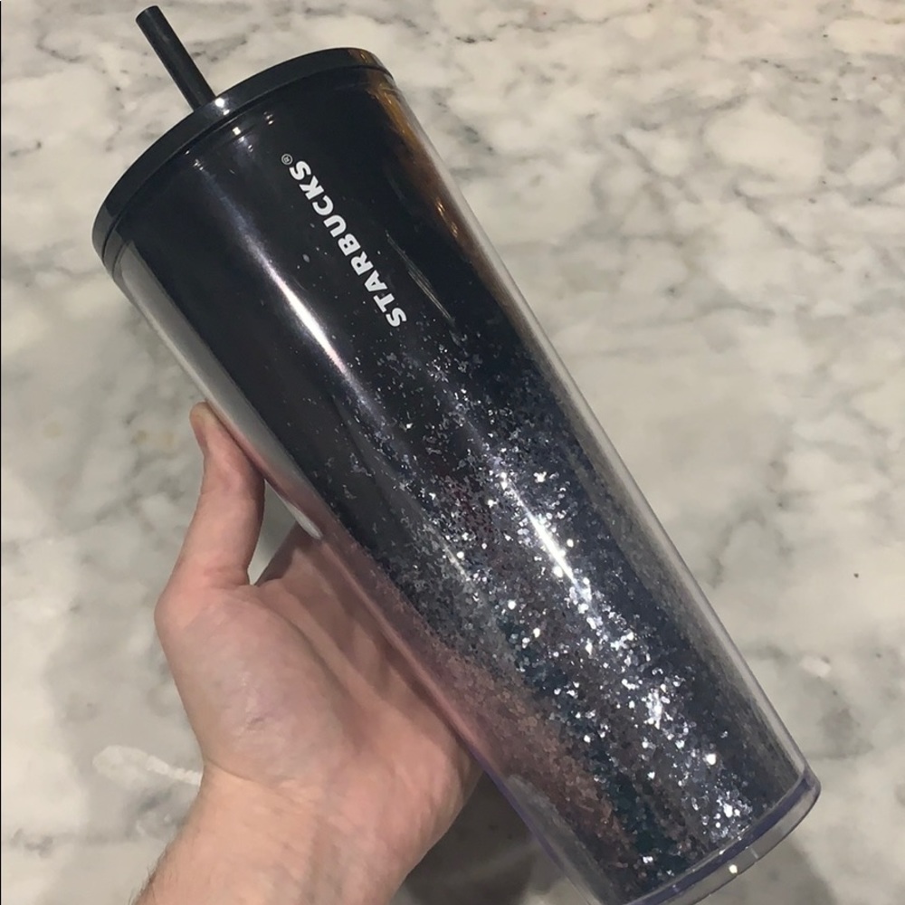 Black glitter ombré Starbucks tumbler ✨